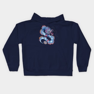 Enigmatic Fire: Hand-drawn Abstract Sketch Dragon Kids Hoodie